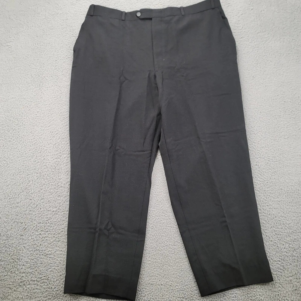 Cricketeer Pants Mens 42 Black Wool Dress Pants Pockets Work Comfort